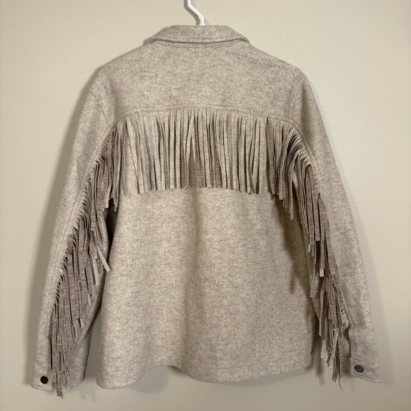 Flag & Anthem Arley Fringe Jacket Women’s Large Button Snap Front Western Boho - Picture 3 of 10